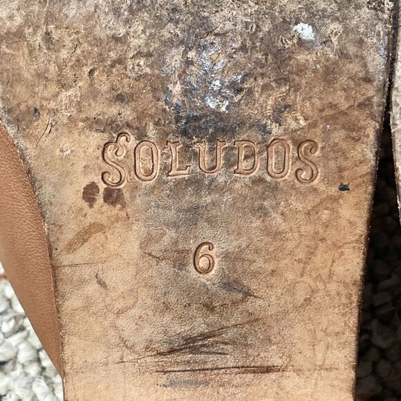 Soludos Venetian Mule Shoes Camel Brown Leather Size 6 Slip On - Picture 10 of 11